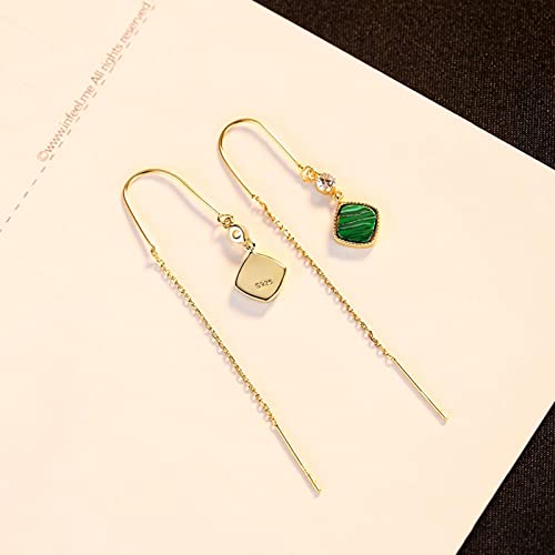 Boucles d'oreilles argent 925 anti-allergie style émeraude chic - 2