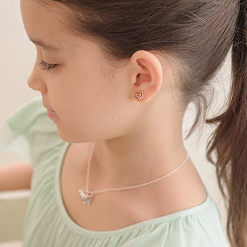 Anoup Butterfly Earrings For Girls Earrings, Cute Earrings For Teen Girls Toddler Earrings Kids Earrings Hypoallergenic Earrings For Girls Rose Gold Earrings Jewelry For Girls Initial K Earrings #TOP1