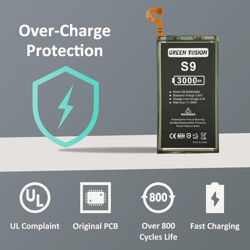 Image of GREEN FUSION New Cellphone Replacement Battery Compatible with Galaxy S9 SM-G960 Series, with Tools & Guide