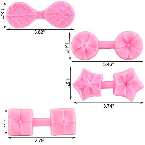 Mujiang Gumpaste Flower Silicone Veining Mold Fondant Cherry Blossom Veined Mold Gum Paste Plumeria Flower Mold Leaf Mold For Cake Decoration Cupcake Topper Candy Clay Chocolate Gum Paste Set Of 4 #TOP3