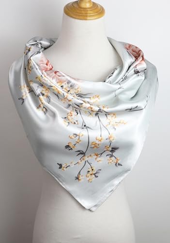 Image of Women's 35 inch Satin Square Silk Like Hair Scarves and Wraps Headscarf for Sleeping | Silk Feel Neckerchief, Hair Scarf, Fashion Bandana, Headscarf, Headband, Hair Wrap Sleeping, Daily Fashion Styling