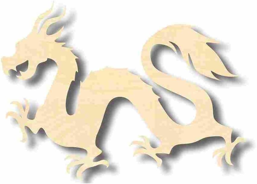 Unfinished Wood Chinese Dragon Shape Craft up to 46" DIY 20" / 1/2"
