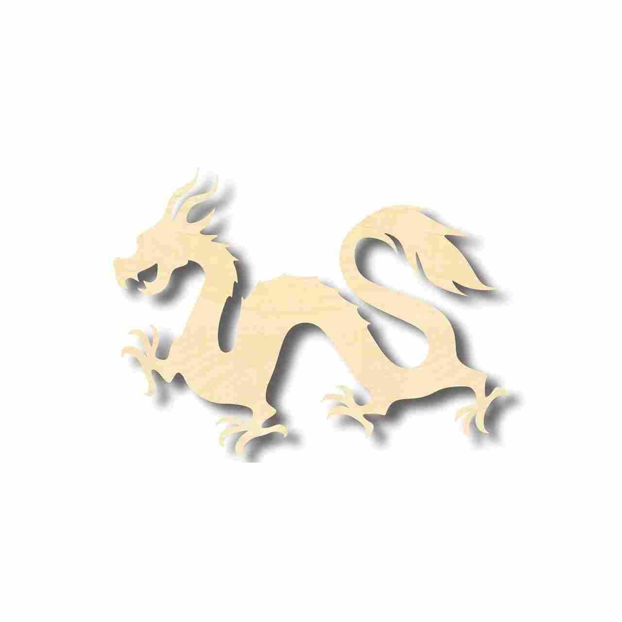 20 Pack 6 Inch Wood Dragon Cutouts - Unfinished Craft Ornaments For DIY Decor