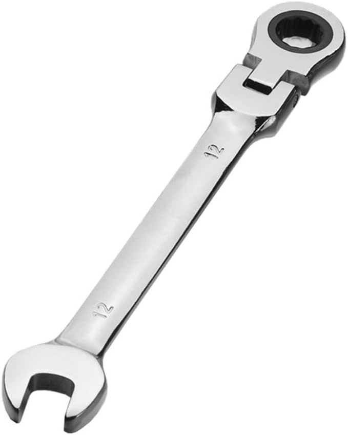Ratcheting Combination Wrench, Flex-Head Hardened Chrome Vanadium Steel Open End Spanner Metric(16mm)