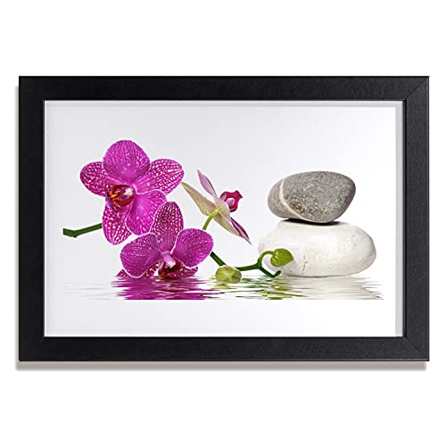 Affiche encadrée 30x20 cm Tulup cadre MDF art blanc fleur pour salon
