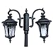 GJCQZQ oświetlenie drogi Victoria Outdoor Post Light Pole Lantern Oświetlenie Oprawa z aluminiową Obudowa Plus do Deck Home Balkon Glass Garden Matte Black Skończenie 2 światła ogrodowa ozdoba