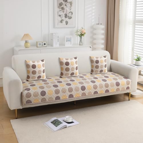 Image of HOKIPO Printed Cushion Cover 16x16 in, Brown Polka Dot