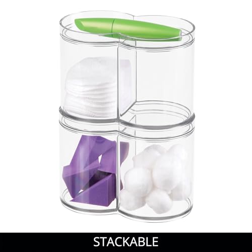 Recipientes transparentes apilables iDesign para baño dile adiós al caos de cosméticos y tocador 5