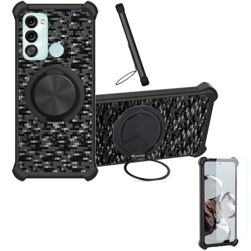 �Ή� Itel Vision 5 �P�[�X Phone Case [1�� 9H+�d�x���� �K���X�t�B����][360°��]���X�^���h�A�}�O�l�b�g��]CX-11-HEI