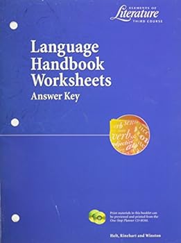 Paperback Elements of Literature Language Handbook Worksheets (Answer Key)--Third Course Book