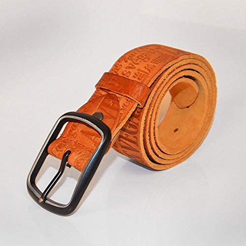Ceinture d'hommes en relief avec boucle rétro, le cadeau idéal de 100cm