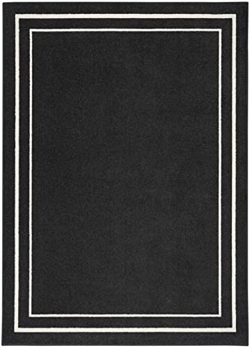 Nourison Essentials Tapete 5' x 7' Negro Marfil miniatura 5