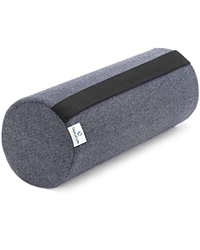 UniROLL Cojín de posicionamiento 32x12 cm | Almohada cilíndrica de espuma viscoelástica | Almohada para piernas cansadas | Cojín lumbar ideal para la oficina | Funda de secado rápido con elástico