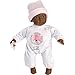 Produktbild Llorens 1030012 Puppe Cuquita mit braunen Augen, dunkelhäutig, Babypuppe mit weichem Körper, inkl. Stampler und Mütze, 30 cm