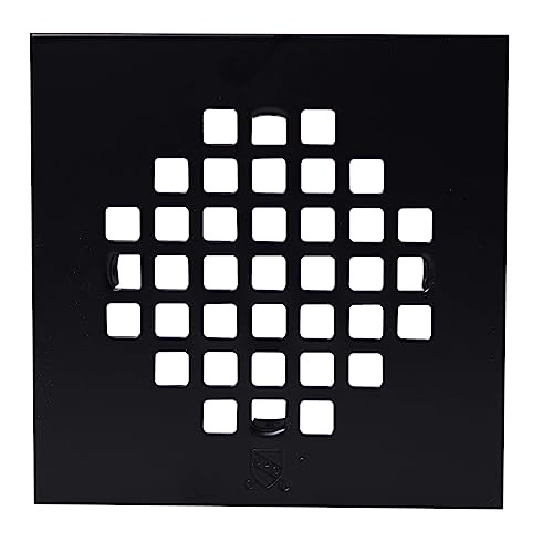 Westbrass D206-SQG-62 4-1/4" Square Shower Drain Cover, Matte Black