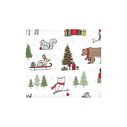 Image of Hudson Baby Unisex Baby Cotton Flannel Receiving Blankets Bundle, Christmas Forest, One Size