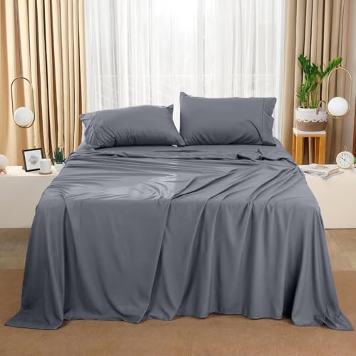 Image of Utopia Bedding Full Bed Sheets Set - Pack of 2 Sheet Sets - Perfect for Spa, Hotel, & Guest Bedroom - Brushed Microfiber - Shrinkage and Fade Resistant - Easy Care (Grey)