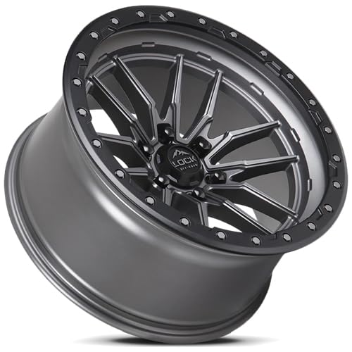 Lock Offroad Krawler 20x10 6x139.7-18et 106.2 Matte Gray W/Matte Black Ring
