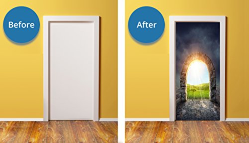 Windowpix Doorpix 30X80 Door Mural Wrap Matte Bubble Free Majestic Heavenly Entrance - Peel And Stick - Easy-To-Clean, Durable #TOP1