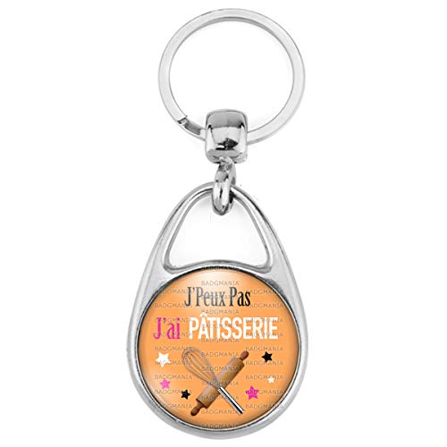 Badgmania Porte Clés Métal 2 Faces Logo 3cm J'Peux Pas J'ai PATISSERIE - Humour Excuse Idée Cadeau