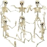 Genérico 6PCS Esqueleto Decoraciones de Halloween, de Cuerpo Completo de 40 Cm, pequeños Huesos de plástico con...