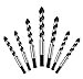 7 Stück Fliesenbohrer Glasbohrer Set, Triangel Legierung Bohrer Sets (6/6/6//6/8/10/12) für Fliesen, Holz, Porzellan, Keramik, Glas, Spiegel und Mauerwerk, Fliesenschneider Set (Black)