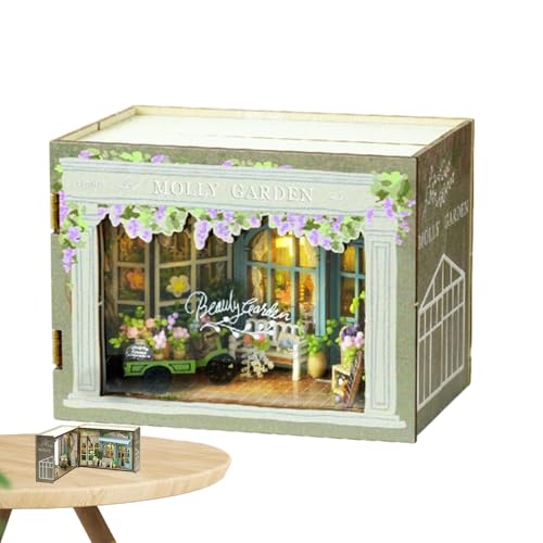 Modelo artesanal de casa de muñecas, casa de muñecas de madera,Kit de modelo de artesanía Idea para la habitación de la casa en miniatura | Kit para hacer una casa de muñecas en miniatura con p