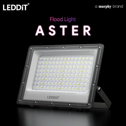 Image of Aster 100W LED Flood Light with 2-Year Warranty | IP66 Waterproof Outdoor Light for Garage, Garden, Shop, Parking | Cool White | BIS Approved | Pack of 5