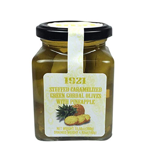 Single Pack Spanish Caramelized Stuffed Olives With Pineapple 10.58oz | Gourmet Stuffed Olives