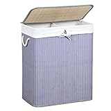 STABILITÄT VOLLSTÄNDIG VERBESSERT: Die Holzplatte im unteren Bereich ist mit dem Innenfutter des Wäschesammlers verbunden und kann nicht herabfallen; zudem gibt die verbesserte Bodenplatte dem gesamten Korb einen stabilen Halt; Jeans, Pullover, Winterjacken, Bettwäsche? Kein Problem! Die Wäschebox ist mit bis zu 22 kg belastbar