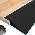 BIUBPW Floor Mats Edge Reducer 40in PVC Flooring Transition Strip Carpet to Tile Joining Strip, Flexible Floor Edging Trim Height Less Than 20mm(Black,1m-3.3ft)