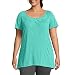 Just My Size Women's Plus-Size Slub Crochet Trim Tunic, Sulfur, 3X