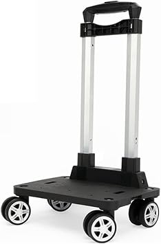 Backpack Trolley - 4 Wheels Folding Compact Lightweight Luggage Cart, Travel Trolley for Bags/Lunch Backpack/Golf Bag 4 Wheels