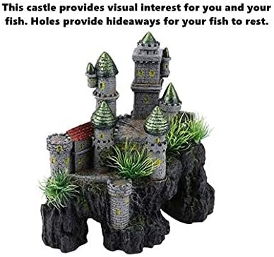 Miniatura 3 de Acuario Castillo Decoración, Castillo de San Castillo de Resina Ocultar Casa Peces Simulación Resina Ocultar Castillo Ornamento Submarino Paisaje