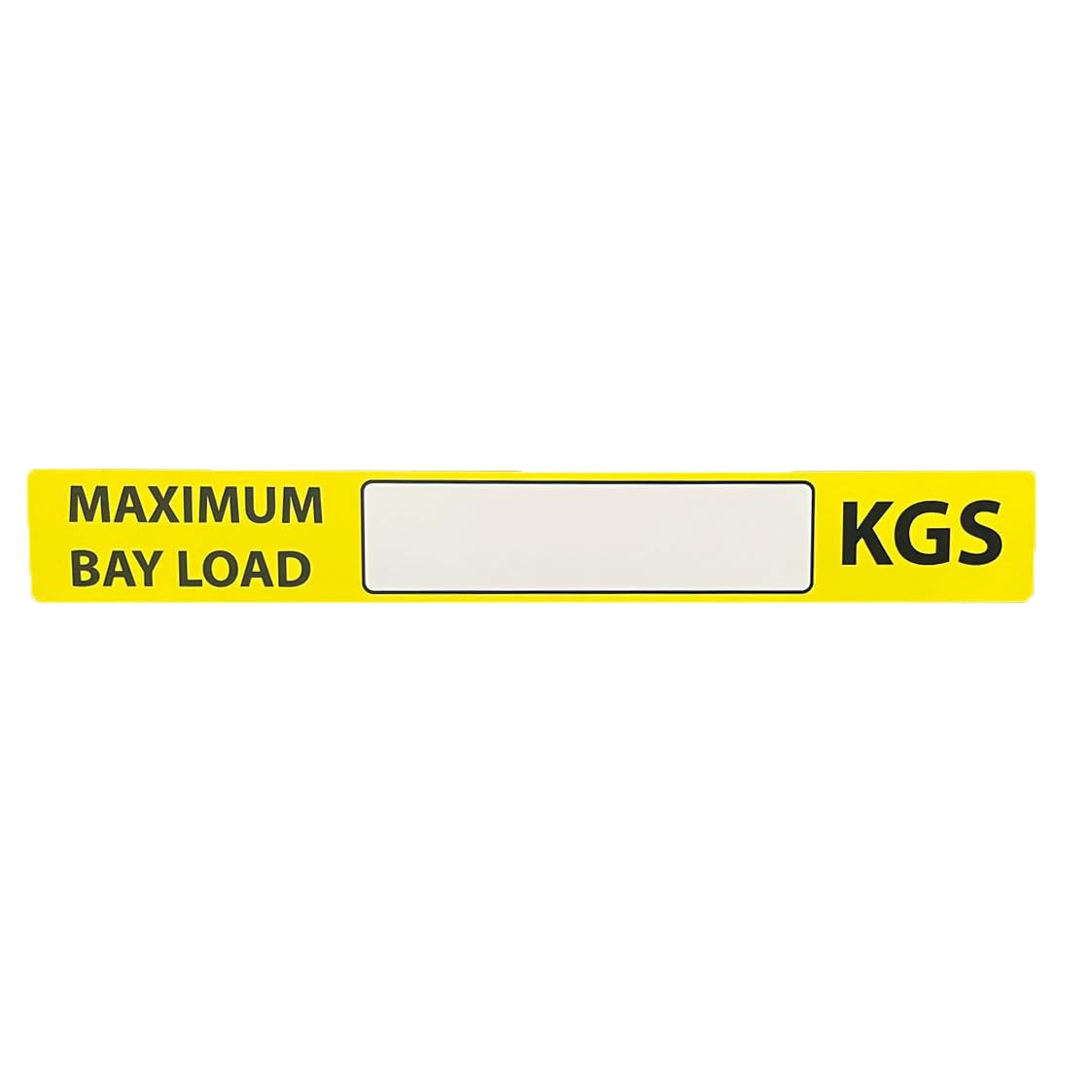 The Lean Warehouse Yellow & Black 20 X Maximum Bay Load Racking Sticker - 300 X 40Mm - Swl Racking Weight Sign