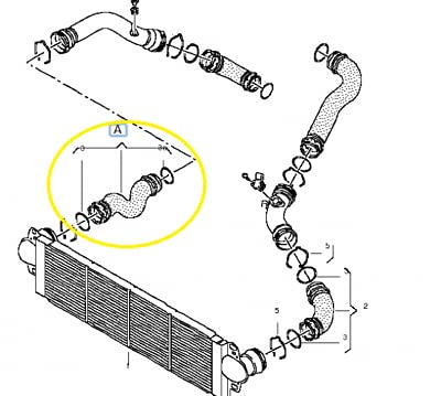 Tuyau Turbo De Remplacement Pour VW Transporter T6 2.0 TDI - Référence 7E0145709C, Avec Joints Et Colliers