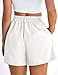 PRETTYGARDEN Womens Shorts Casual 2026 Summer Elastic High Waist Zipper Button Tailored Shorts Pleated Beach Vacation Clothes (White,Small)
