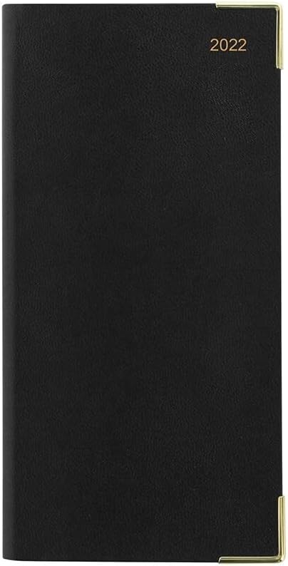 Letts 22-C12SBK Notebook, Starts January 2022, Slim, Monthly, Classic, Black