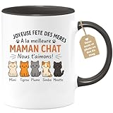 Avec son design mignon et son message affectueux, ce mug 'Maman Chat' est plus qu'un simple objet, c'est une déclaration d'amour de la part de Mimi, Tigrou, Plume, Simba, Nala, Minette. Offrez-le pour rappeler à votre mère combien elle est spéciale et aimée chaque jour.