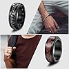 LOCCY 8 pcs Men Stainless Steel Spinner Rings, Black Spinner Rings for Men Women, Cool Chain Anxiety Ring Men Ring Set, 8mm Wide - Gift for Father's Day (6) #3