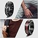 LOCCY 8 Stück Männer Edelstahl Spinner Ringe, Schwarze Spinner Kette Link geformt Band, Edelstahl Spinner Ring Set für Männer Frauen, 8mm breit (70(23.7))