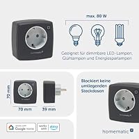 Homematic IP Dimmer-Steckdose – Phasenabschnitt, anthrazit – Ansicht 3