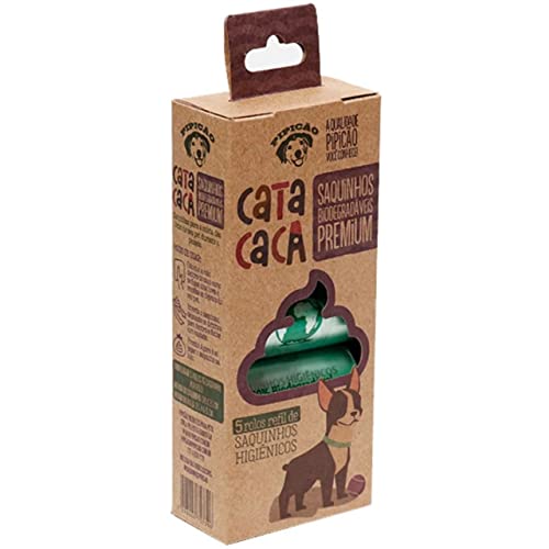 Kit 05 Refis Biodegradáveis Coleta de Fezes de Cachorro Cata Caca Pipicão
