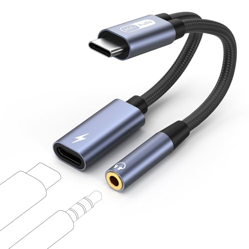MoKo 2in1 �^�C�vc �C���z���W���b�N �ϊ��A�_�v�^ PD100W�}���[�d DAC���� USB C to 3.5mm �ϊ� �C���z���A�_�v�^ ��҃P�[�u�� Type C �C���t�H���W���b�N�ϊ� �I�[�f�B�I�A�_�v�^�[ ���� 4�� 3�� ���y/�ʘb/��
