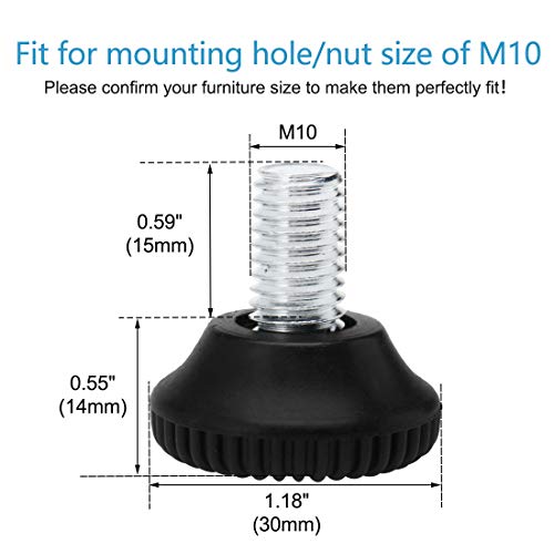 Protectores de suelo ajustables M10 para mesas y sillas 8