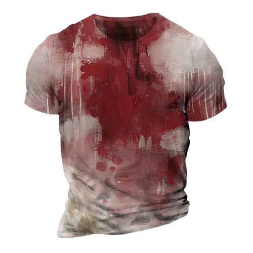 Mymyguoe Costume d'Halloween pour homme T-shirt d'horreur imprimé T-shirt I'M Fine Bloody T-shirt I'M Fine Chemise sanglante T-shirt d'horreur Chemise Bloody T-shirt d'horreur T-shirt T-shirt – vue 2