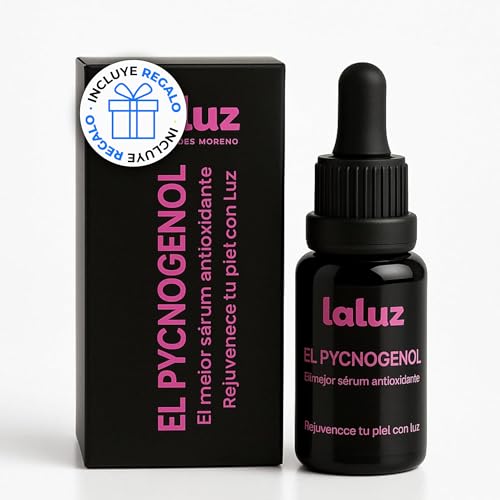 LaLuz by Lourdes Moreno |Serum Antioxidante Facial Día con Pycnogenol |Antiarrugas, Reafirmante y Antimanchas | Hidratante Iluminadora con Vitaminas C y E | Todo Tipo de Pieles | 15ml