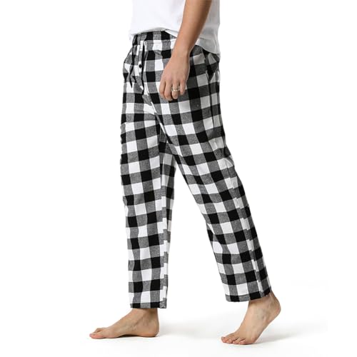 yolsun Adult Plaid Pajama Pants Long Drawstring and Pockets Sleepwear Pants2