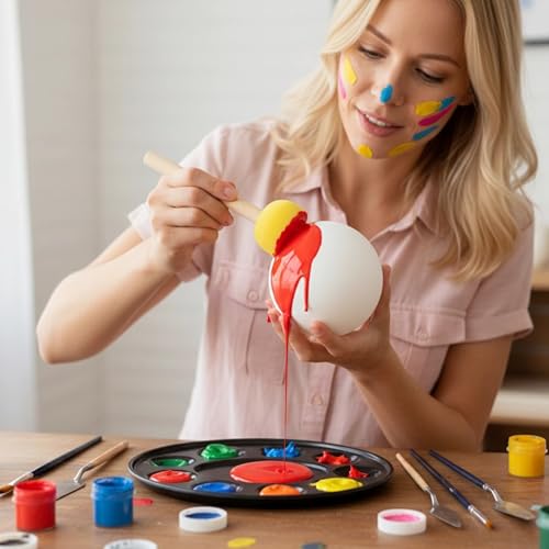 25 STK Schwammstupf Pinsel Set, Schwammpinsel, Schaumstoffpinsel, Schaumpinsel, Pinselset Schaumstoff, Runde Schwämme Tupfpinsel Set für DIY Malerei Handwerk Keramik Werkzeuge - 5 Größen