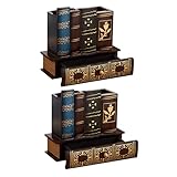 Organiseur multifonctionnel : cet organiseur de bureau décoratif combine un porte-stylo en forme de livre et une boîte de rangement, vous aidant à désencombrer votre bureau et à améliorer votre productivité. porte-stylo vintage, porte-stylo décoratif pour bureau
